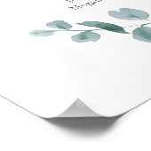 Dusty Eucalyptus Simple Waterverf Foliage Favors Poster (Hoek)