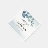 Dusty Eucalyptus Waterverf Bladgroen Bruiloft Servet (Hoek)