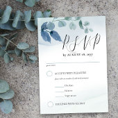 Dusty Eucalyptus Waterverf Foliage Entrée keuzes RSVP Kaartje