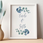 Dusty Eucalyptus Waterverf Greenery Kaarten & Gift Poster<br><div class="desc">Eucalyptuskaarten en cadeaubonborden met elegante kalligrafie en eucaluptusbladeren. Eenvoudig ondermaats botanisch ontwerp met waterverf bladeren en groen in stoffige blauwe grijze groen. Ideaal voor eucalyptus en botanische groenery thema bruiloft,  vrijgezellenfeest,  baby shower,  enz. Blader door mijn winkel - stoffige eucalyptuscollectie - voor overeenkomende objecten.</div>