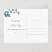 Dusty Eucalyptus Waterverf groen bruiloft opslaan Aankondigingskaart (Achterkant)