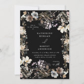 Dusty Fall Meadow Floral Wedding Kaart (Voorkant)