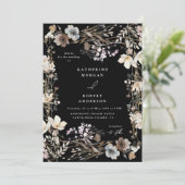 Dusty Fall Meadow Floral Wedding Kaart (Staand voorkant)