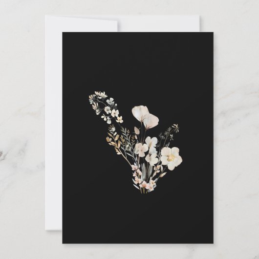 Dusty Fall Meadow Floral Wedding Kaart (Achterkant)