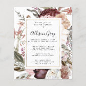 Dusty Floral Baptism | Begrotingsbrochure Flyer (Voorkant)