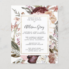 Dusty Floral Baptism | Begrotingsbrochure Flyer