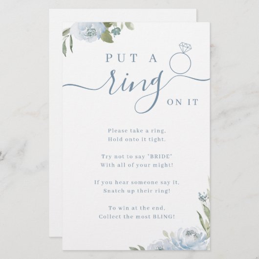 Dusty floral deed een ring op het vrijgezellenfees (Voorkant / Achterkant)