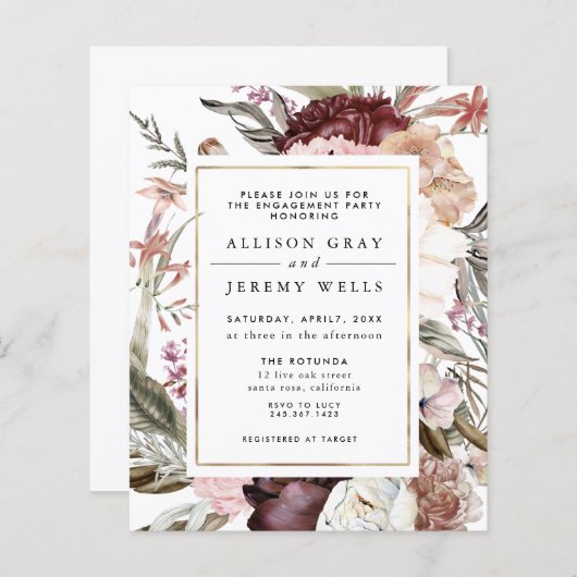 Dusty Floral Engagement Party (Voorkant / Achterkant)