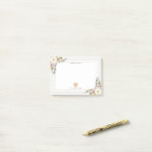 Dusty Floral Grey Wood Pink Apple Teacher Post-it® Notes (Op bureau)