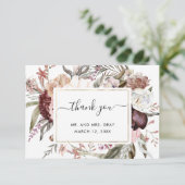 Dusty Floral Hartelijk dank | Begrotingsbrochure Bedankkaart (Staand voorkant)