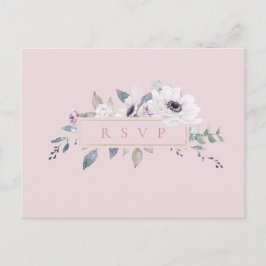 Dusty Floral Lijst Blush Wedding RSVP Song Request Uitnodiging Briefkaart
