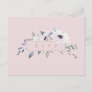 Dusty Floral Lijst Blush Wedding RSVP Song Request Uitnodiging Briefkaart