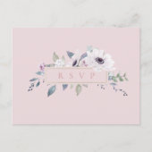 Dusty Floral Lijst Blush Wedding RSVP Song Request Uitnodiging Briefkaart (Voorkant)