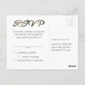 Dusty Floral | Roky Blue Soft Pastel Lijst RSVP Briefkaart (Achterkant)
