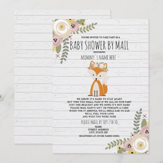 Dusty Floral Shower by Mail Fox Kaart (Voorkant / Achterkant)