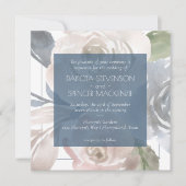 Dusty Floral | Smoky Blue Pastel Bouquet Weddensch Kaart (Voorkant)