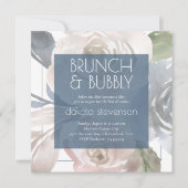 Dusty Floral | Smoky Pastel Bubble Brunch Shower Kaart (Voorkant)