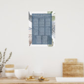 Dusty Floral | Smoky Pastel Wedding Seding Chart Poster (Keuken)