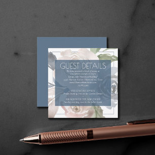 Dusty Floral   Smoky Soft Pastel Weddenschap — Geg Informatiekaartje