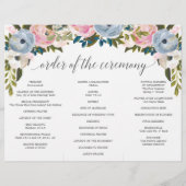 Dusty Floral Tri-Fold Wedding Programme Flyer (Achterkant)