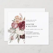 Dusty Floral Wedding Invitation (Voorkant / Achterkant)