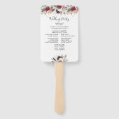 Dusty Floral Wedding Program Fan Handwaaier (Achterkant)