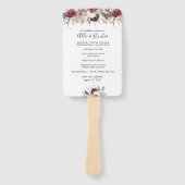 Dusty Floral Wedding Program Fan Handwaaier (Voorkant)