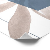 Dusty Floral | Welkom Smoky Blue Pastel Weddenscha Poster (Hoek)