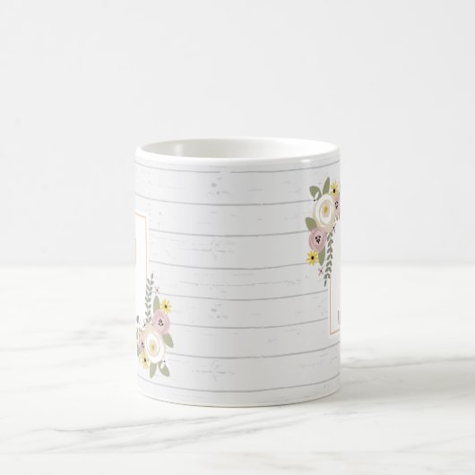 Dusty Floral Wood Aangepast leraar Koffiemok (Center)