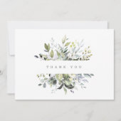 Dusty Florals Greenery Bedankkaart (Voorkant)