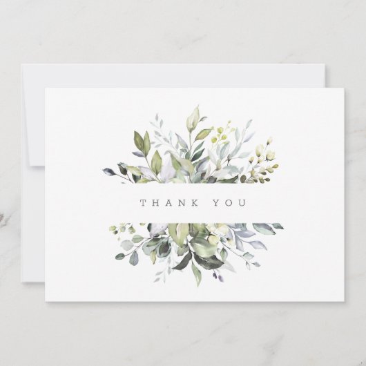 Dusty Florals Greenery Bedankkaart (Voorkant)
