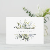 Dusty Florals Greenery Bedankkaart (Staand voorkant)