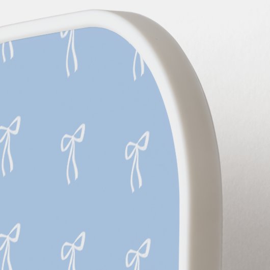 Dusty French Something Blue Classic Coquette Bow Pickleball Paddle (Links Detail)