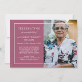 Dusty Fuchsia Minimal Celebration Life Photo Kaart (Voorkant)