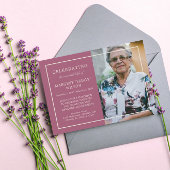 Dusty Fuchsia Minimal Celebration Life Photo Kaart