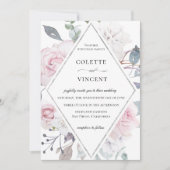 Dusty Garden Floral Lijst Wedding Kaart (Voorkant)