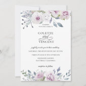 Dusty Garden Floral Wedding Invitation Kaart (Voorkant)