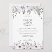 Dusty Garden Floral Wedding Invitation Kaart (Voorkant)