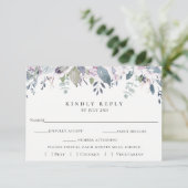 Dusty Garden Floral Wedding RSVP Kaart (Staand voorkant)