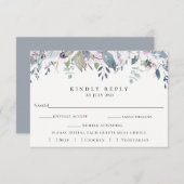 Dusty Garden Floral Wedding RSVP Kaart (Voorkant / Achterkant)