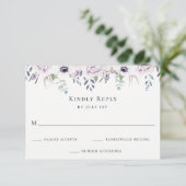 Dusty Garden Floral Wedding RSVP Kaart (Staand voorkant)