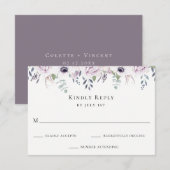 Dusty Garden Floral Wedding RSVP Kaart (Voorkant / Achterkant)
