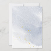 Dusty Gold Elegant Blue Wedding Invitation Kaart (Achterkant)