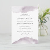 Dusty Gold Elegant Mauve Wedding Invitation Kaart (Staand voorkant)