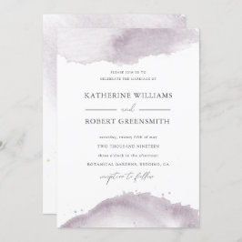 Dusty Gold Elegant Mauve Wedding Invitation Kaart