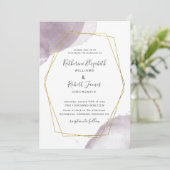Dusty Gold Elegant Mauve Wedding Invitation Kaart (Staand voorkant)