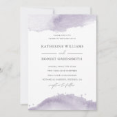 Dusty Gold Elegant Paars Wedding Invitation Kaart (Voorkant)