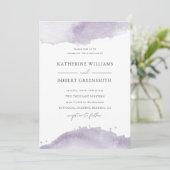 Dusty Gold Elegant Paars Wedding Invitation Kaart (Staand voorkant)