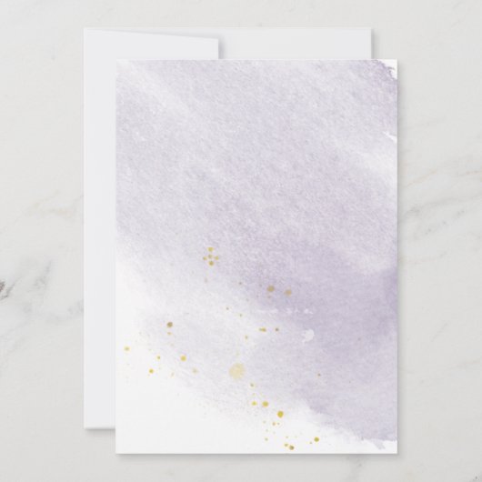 Dusty Gold Elegant Paars Wedding Invitation Kaart (Achterkant)