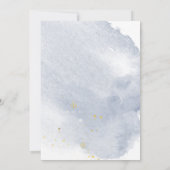 Dusty Gold en Blue Elegant Wedding Invitation Kaart (Achterkant)